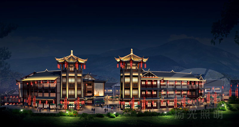 古鎮(zhèn)文旅燈光設計效果圖