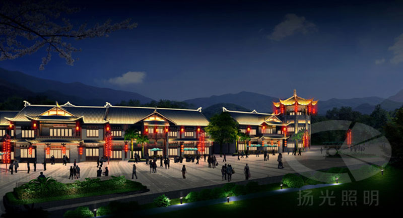 古鎮(zhèn)夜景燈光設計效果圖